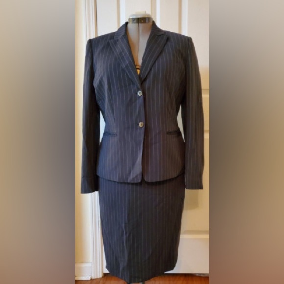 Tahari Jackets & Blazers - Tahari Navy Pinstripe Skirt Suit